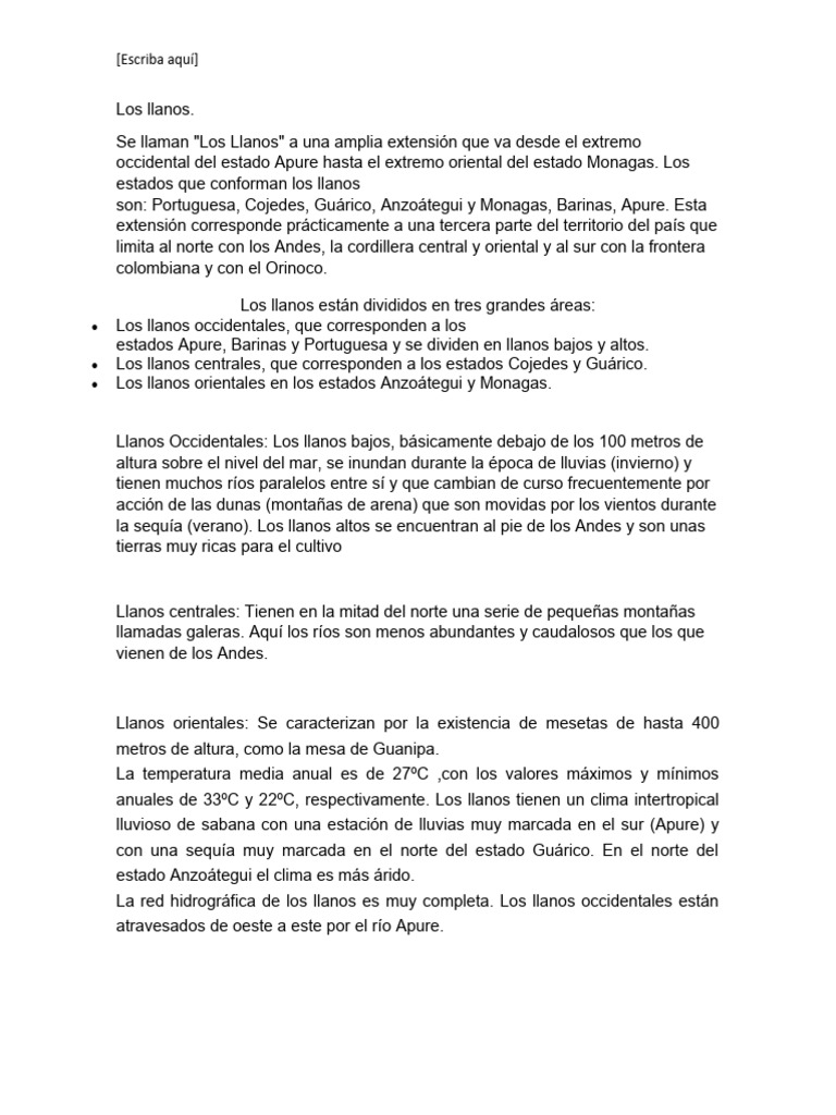 Los Llanos | PDF | Andes | Alimentos