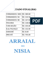 Resultado Final Arrial Dinheiro