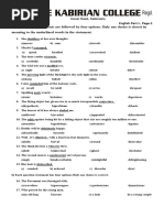 English Part I MCQS November 2023