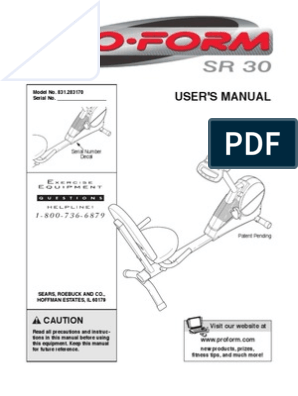 Proform Sr30 Manual Pdf Sports Nature