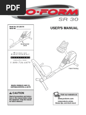 Proform Sr30 Manual Pdf Sports Nature