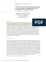 Linguistic Capital in Taiwan The Kmts Mandarin Language Policy and Its Perceived Impact On Language Practices of Bilingual Mandarin and Tai Gi Speakers