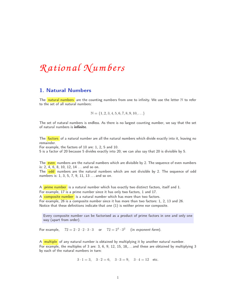 01 RationalNumbers | PDF | Numbers | Rational Number