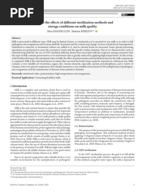 Study on the effects of different sterilization methods and storage conditions on milk quality