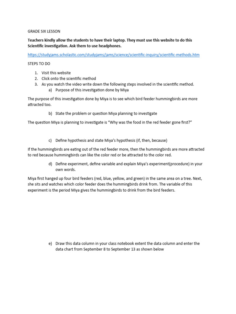 Grade Six Test | PDF | Scientific Method | Experiment