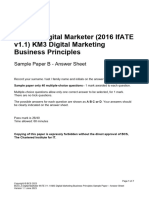 BCS L3 Digital Marketer IfATE v1.1 KM3 Digital Marketing Business Principles Sample Paper B Answer Sheet V1.1
