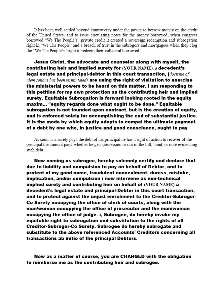 Subrogation Coaching PDF Subrogation Private Law