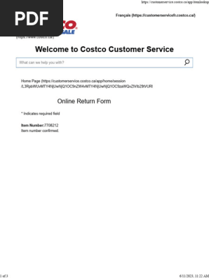 Online Return Form