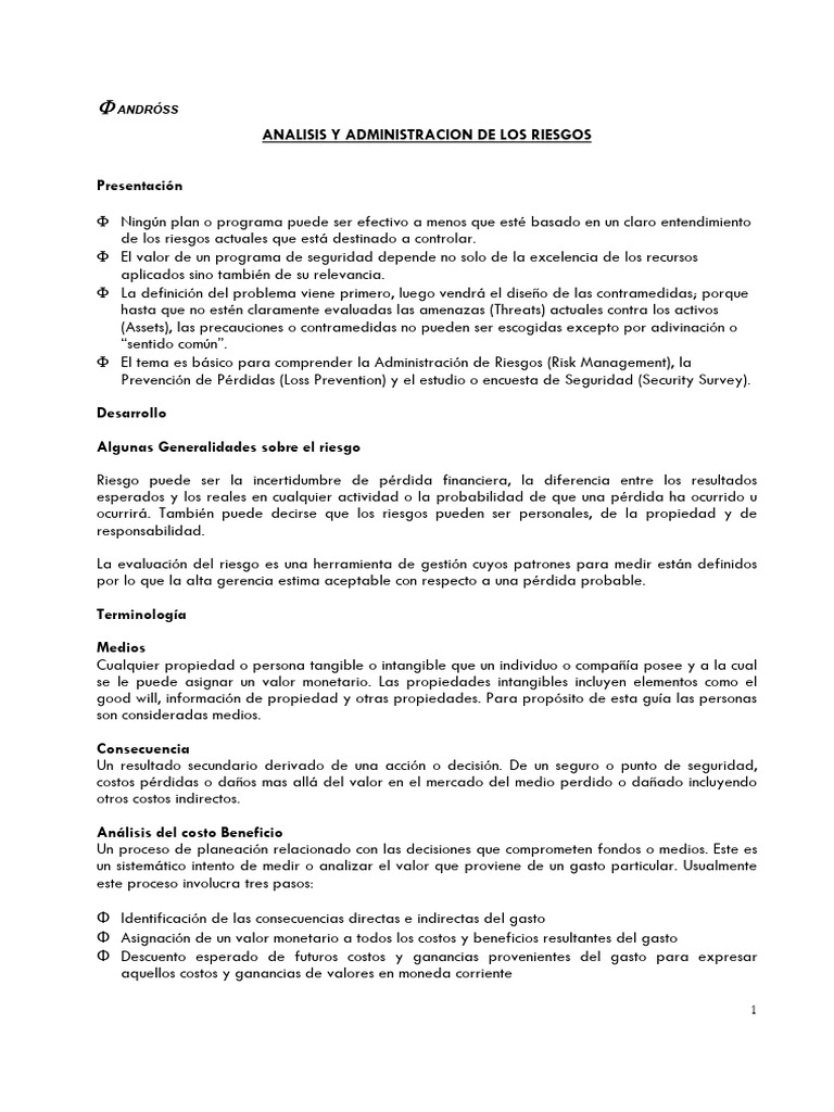 056 Analisis De Riesgo Pdf Pdf Riesgo Probabilidad