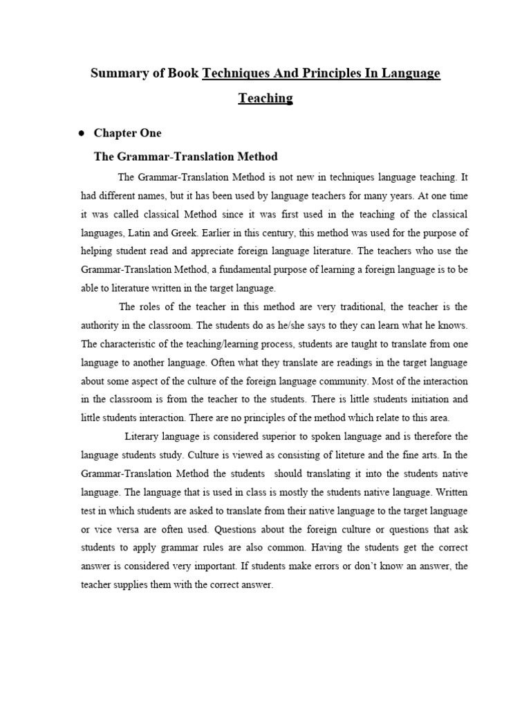 Techniques - and - Principle in Teaching | PDF | Second Language ...