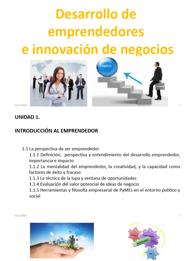 Desarrollo de Emprendedores. | PDF | Planificación | Iniciativa empresarial