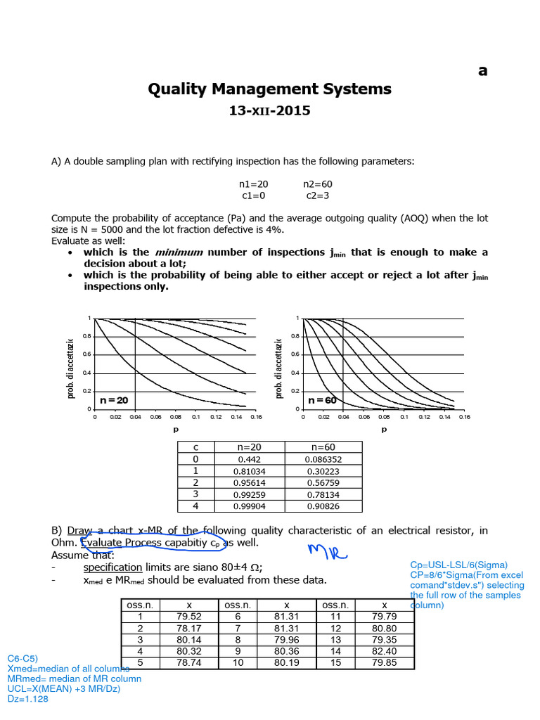 QMS Examples | PDF | Sampling (Statistics) | Standard Deviation