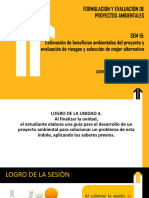 Semana 15. Estimacion de Beneficios Ambientales Del Proyecto y Evaluacion de Riesgos y Seleccion de Mejor Alternativa