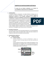 Memoria Descriptiva de Instalaciones Eléctricas