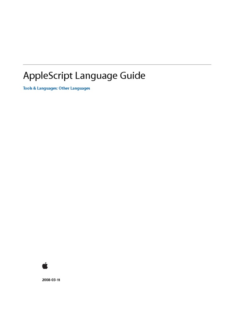 Apple Script Language Guide Scripting Language Bracket