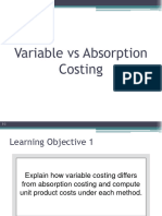 Variable vs. Absorption Costing