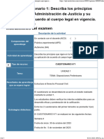 Examen (AAB01) Cuestionario 1 Describa Los Principios Que Rigen en La Administración de Justicia y Su Aplicación de Acuerdo Al Cuerpo Legal en Vigencia.