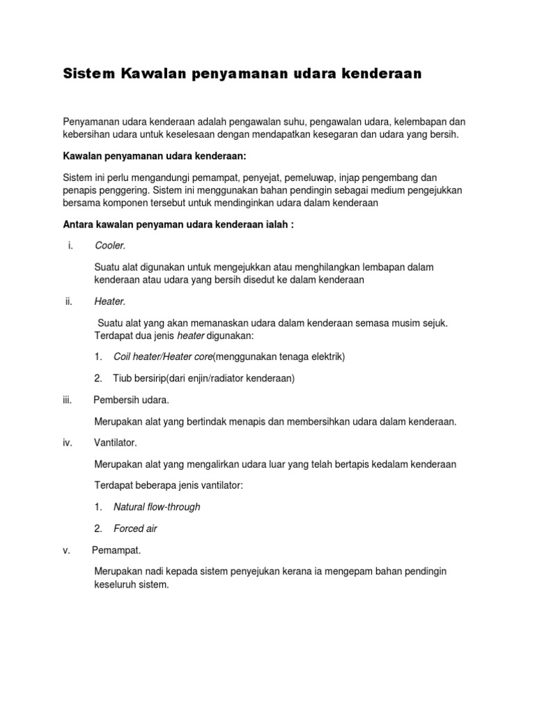 Sistem Kawalan An Udara Kenderaan Pdf