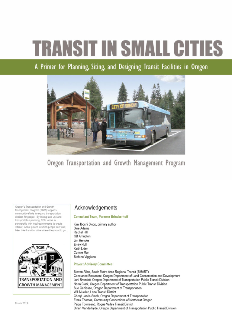 Transit Facilities in Small Cities PDF Public Transport Accessibility