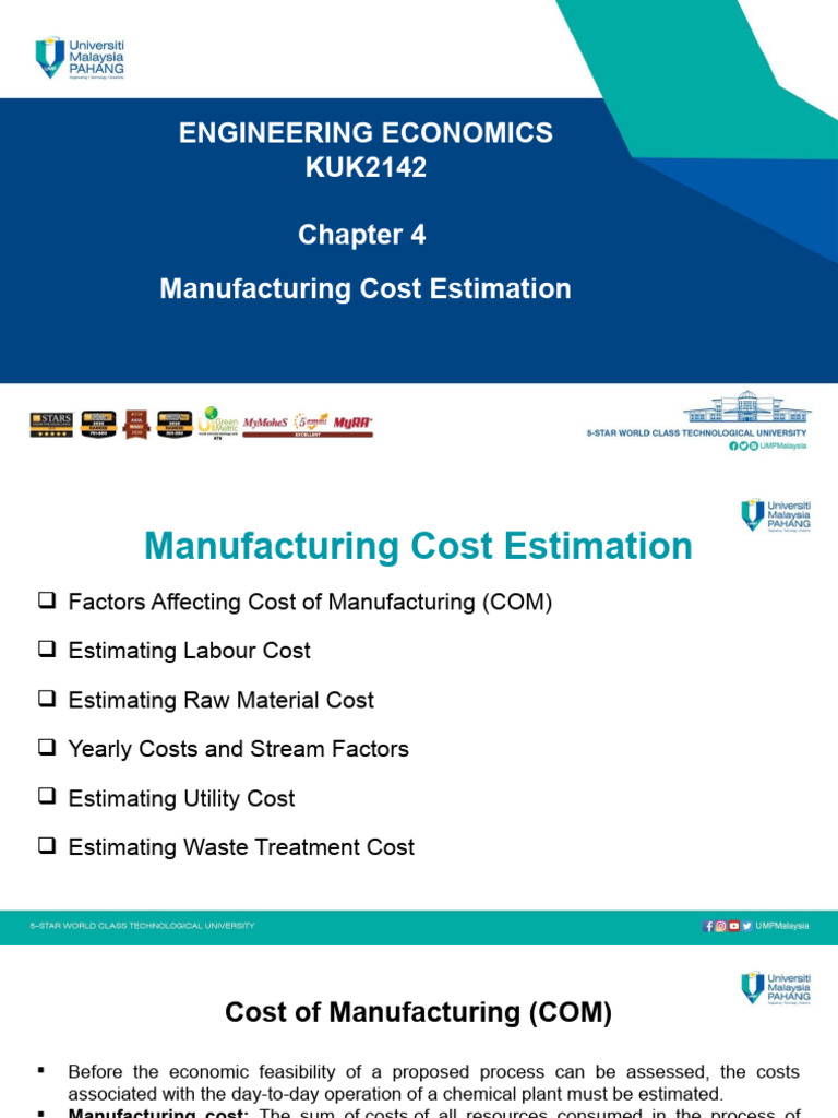 Manufacturing Cost Estimation Overview | PDF | Cost | Energy Technology
