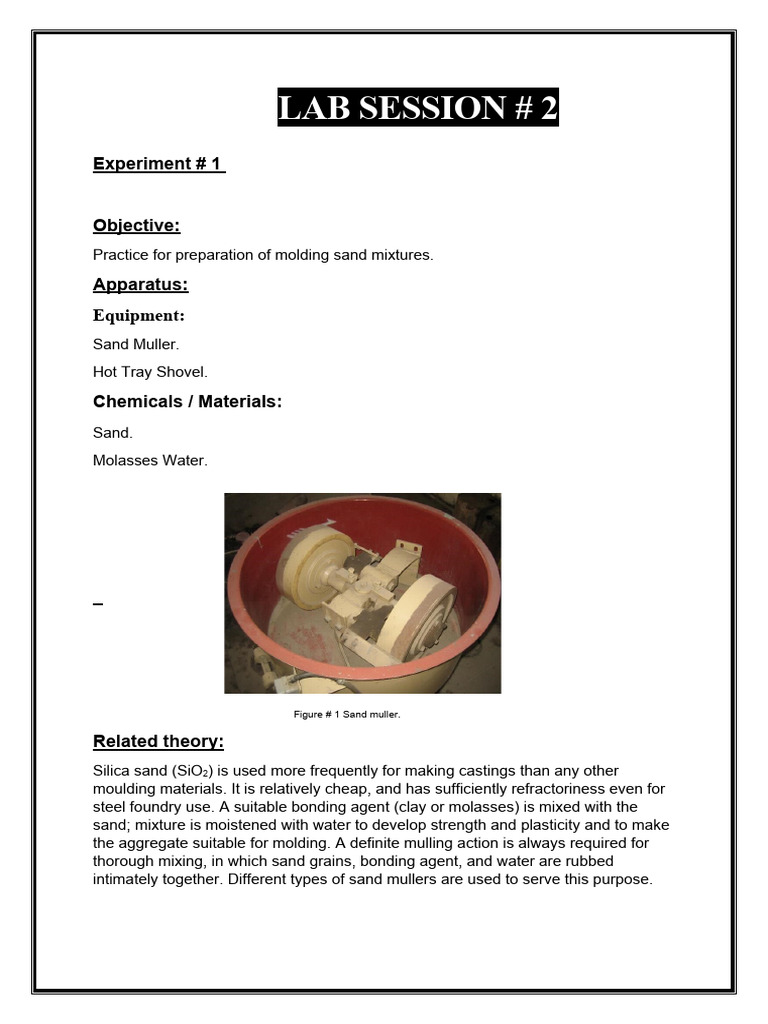 LAB SESSION No 2 Manufacturing | PDF | Metals | Procedural Knowledge