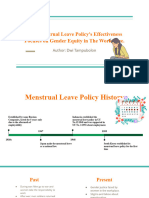 The Menstrual Leave Policy's Effectiveness Focuses On Gender Equity in The Workplace