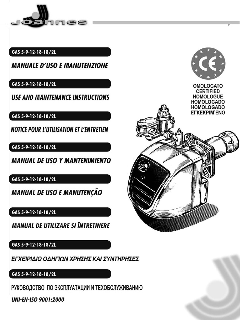 Manual de Uso: Quemadores Joannes | PDF | Ingenieria Eléctrica | Tornillo