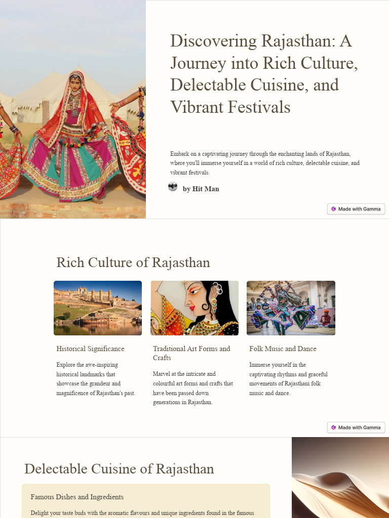 Rajasthan's Rich Culture and History | PDF | Cuisine | Foods