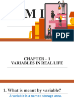 CH 1. Variables in Real Life