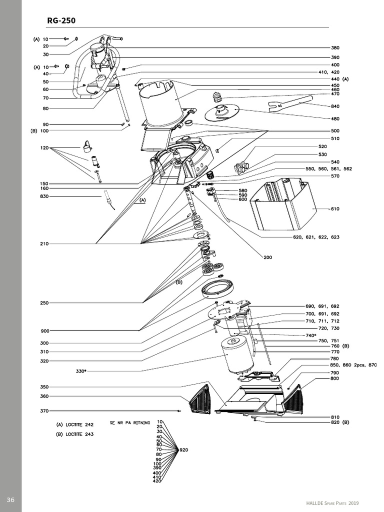 Hallde spareparts rg 250 gb pdf tools electrical components
