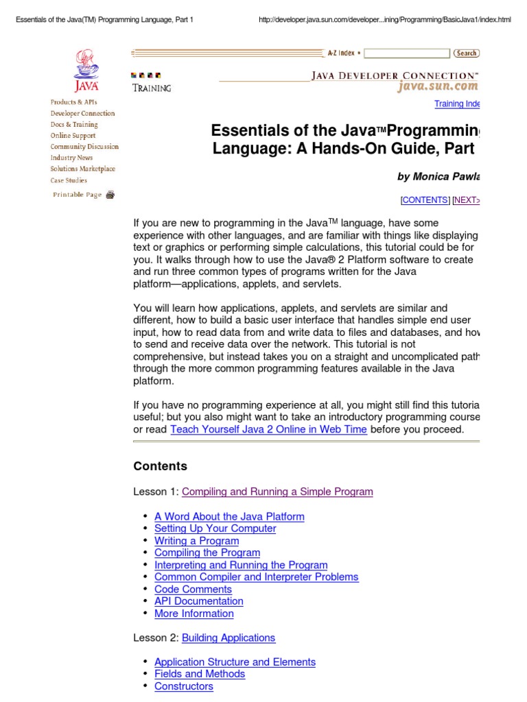 Java Programming Language Basics | PDF | Computers | Technology ...
