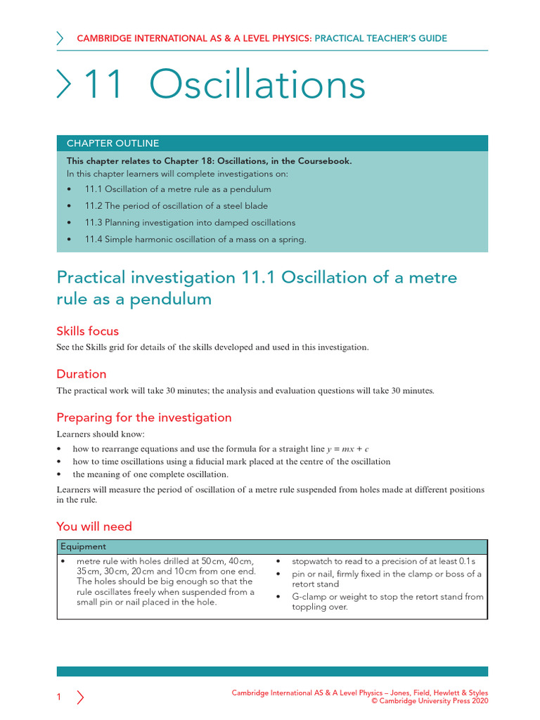 Practical Guide to Oscillations in Physics | PDF | Pendulum | Oscillation