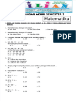 PDF Soal Uas Matematika Kelas 1 SD Semester 2 Dan Kunci Jawaban Wwwbimbelbriliancompdf Compress