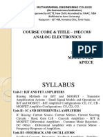 Course Code & Title - 19ecc03/ Analog Electronics