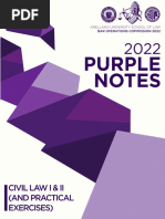 2022 AUSL Purple Notes Civil Law I II and Practical Exercises 2