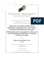 GIS-based Tourism Management of The Loma Hurco Agricultural Association, Pichincha Province, Ecuador