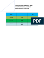 Jadwal Mata Pelajaran Bahasa Arab