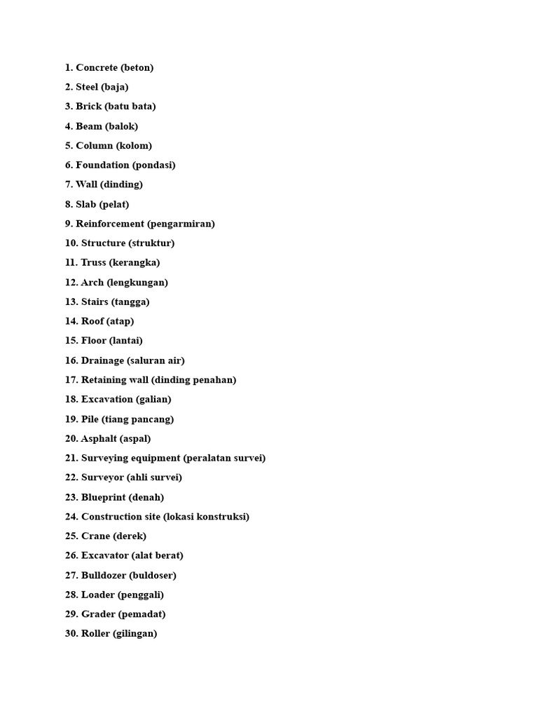 Construction Terms Guide | PDF | Concrete | Engineering