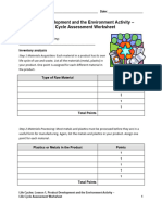 Product Life Cycle Assessement Worksheet