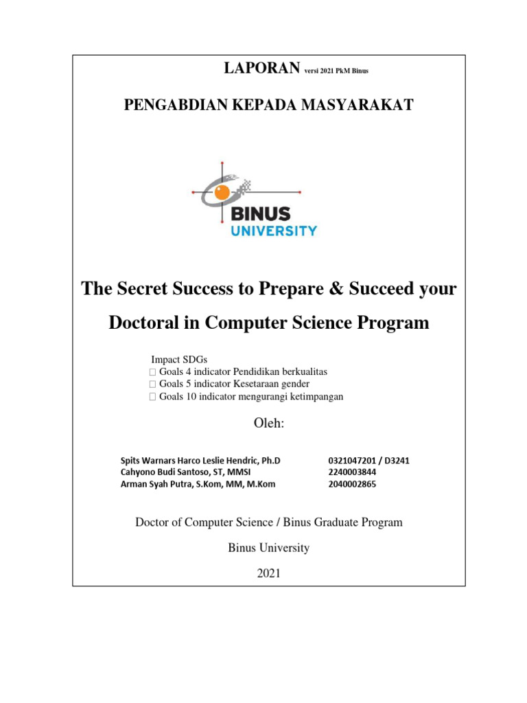 Enrichment Report - Spits Warnars - Secret Success To Prepare and ...