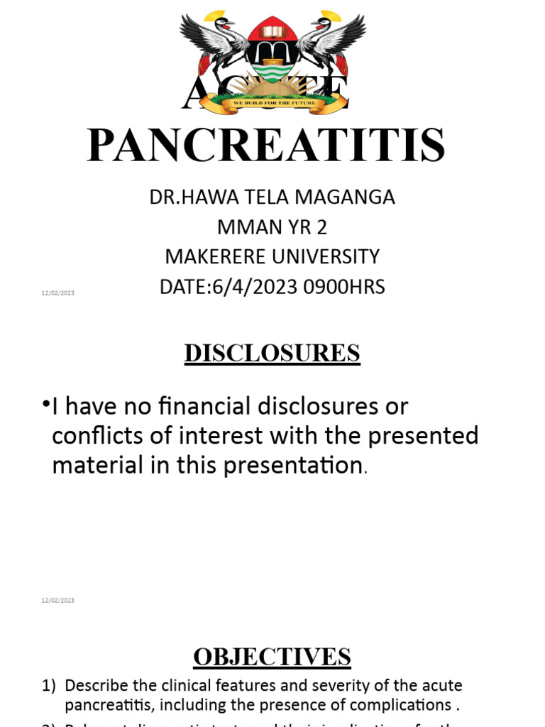 Acute Pancreatitis Presentation PDF Public Health Gastroenterology