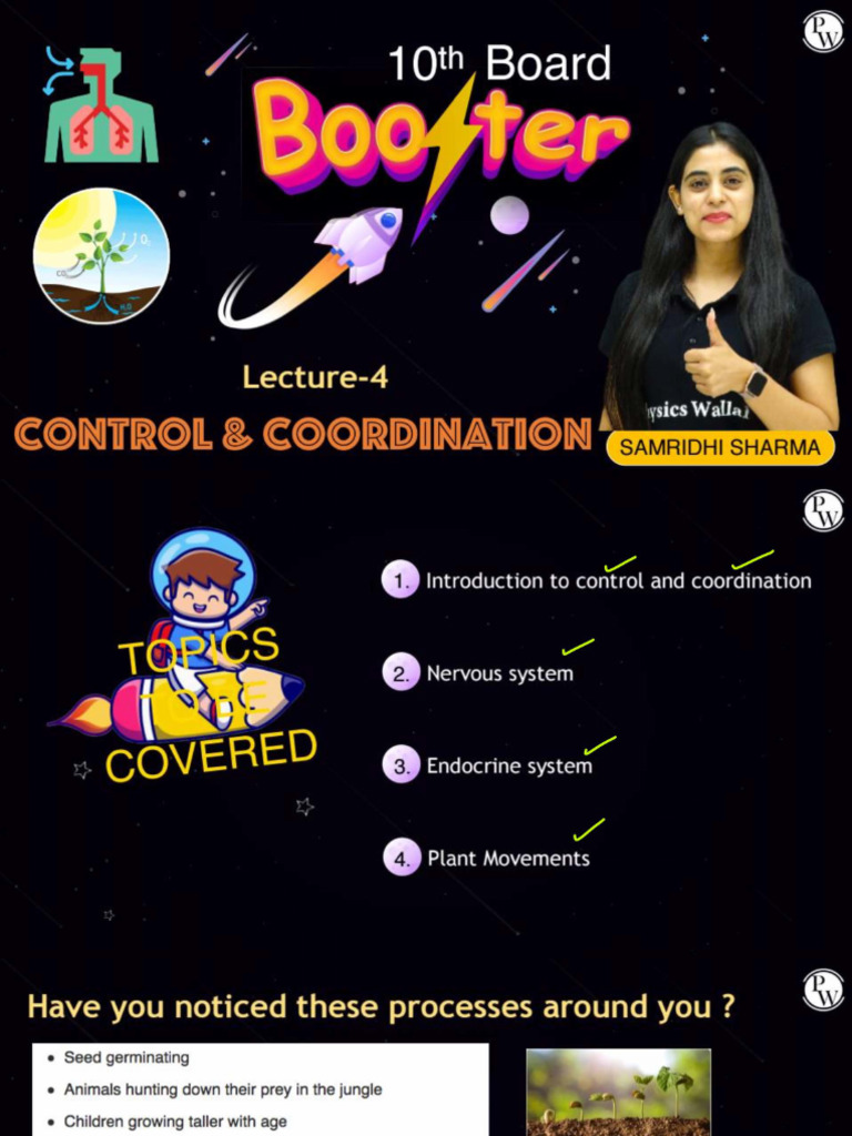 Biology 04 - Control and Coordination - Class Notes - (10th Board ...