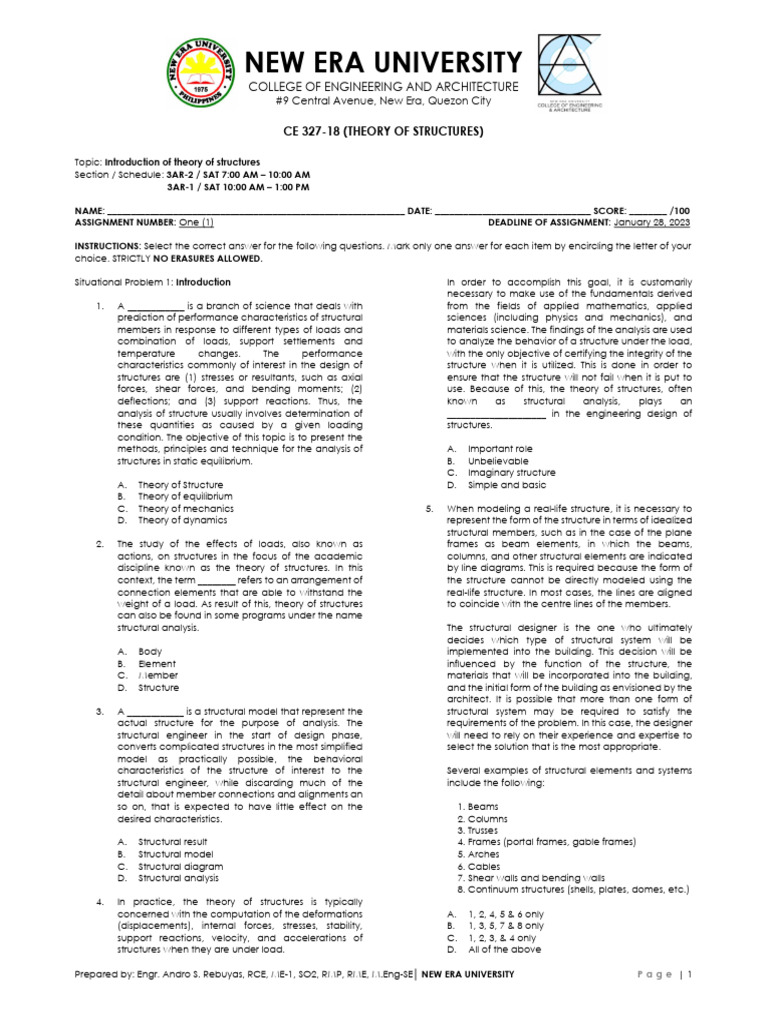 EAS253Y Assignment 1: Beam Analysis | PDF | Truss | Beam (Structure)