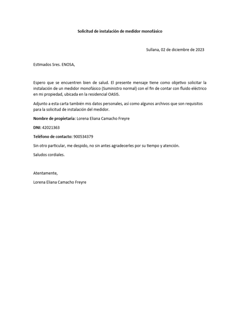 Solicitud medidor enosa pdf