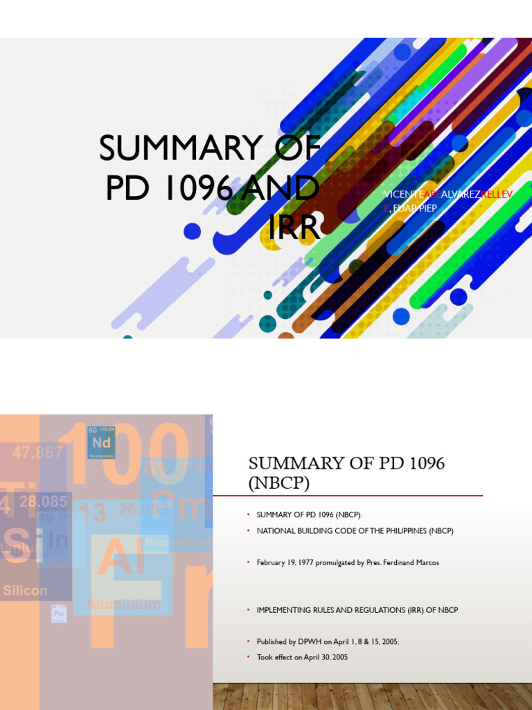 Summary of PD 1096 and Its IRR | PDF | Wall | Plumbing