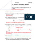 20.09 Correction - Travaux Dirigés de Biosynthèse Des Substances Naturelles