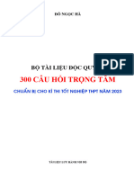 300 Câu Hỏi Trọng Tâm 2023 - Phần Câu Hỏi