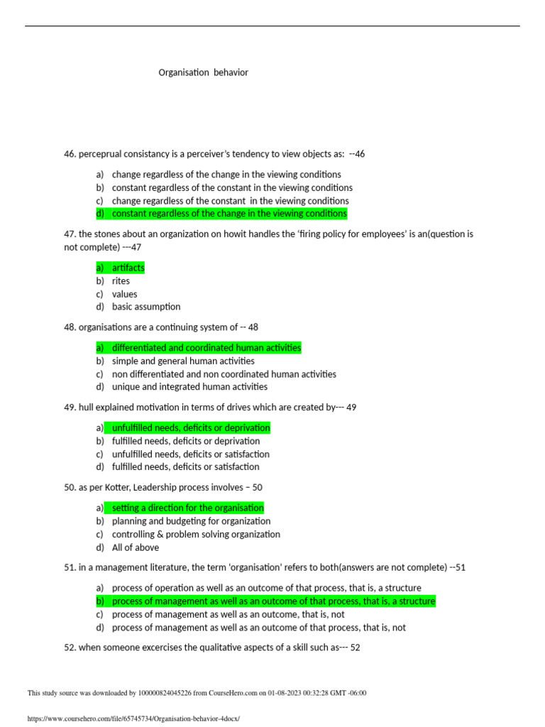 Key Concepts in Organizational Behavior | PDF | Turnover (Employment ...