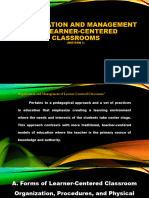 Organization and Management of Learner Centered Classrooms Midterm
