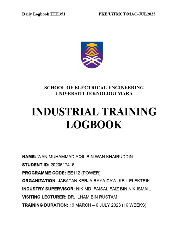 LogBook Mac July 2023 (Wan Aqil) PDF Electrical Wiring